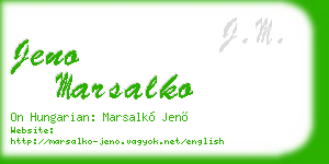 jeno marsalko business card