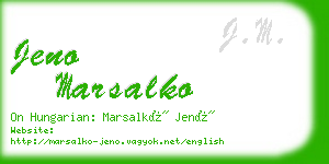 jeno marsalko business card